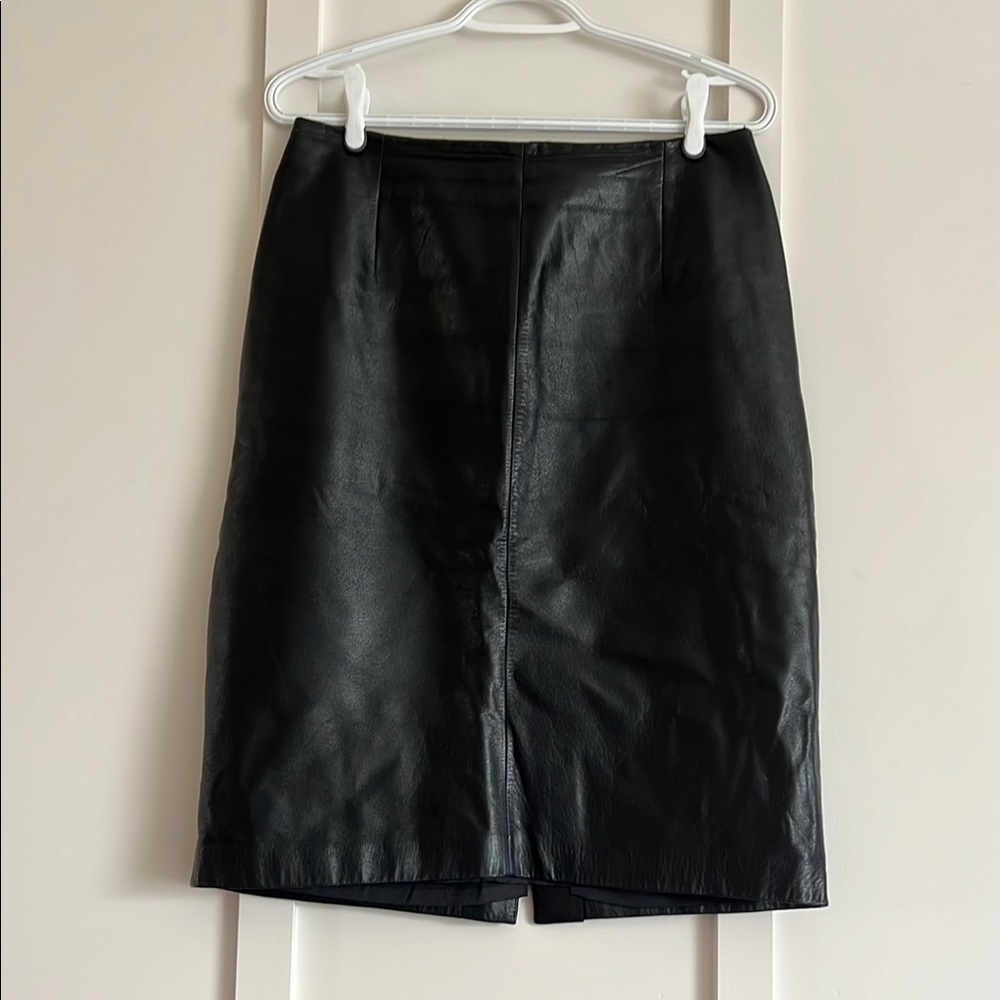 Danier Black Leather Pencil Skirt